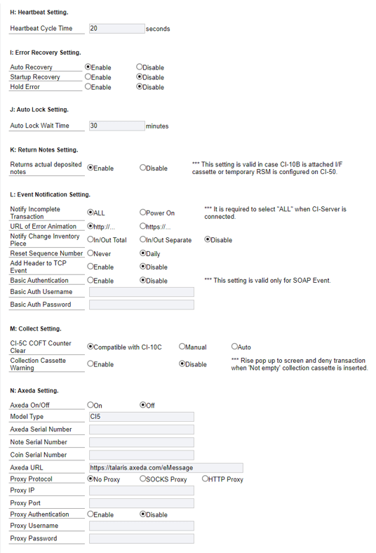 app configuration glory h