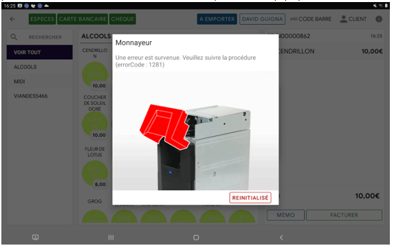 erreur transaction monnayeur glory 02
