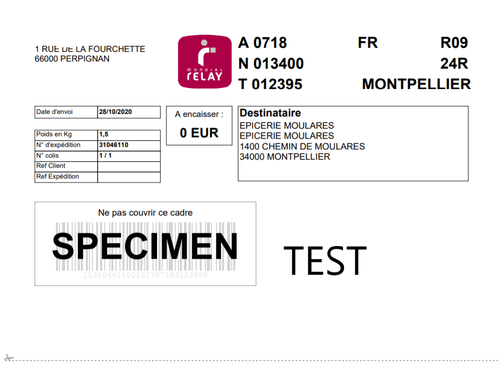 étiquette mondial relay
