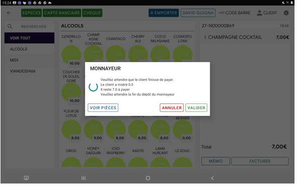 transaction monnayeur glory